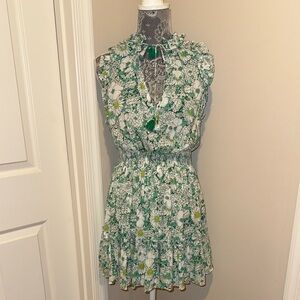 Poupette St. Barth Green Triny v neck dress size XS NWT